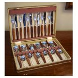 Cased canteen of 'Glosswood' cutlery