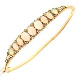 9ct gold and opal snap bangle