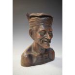 Carved hardwood bust