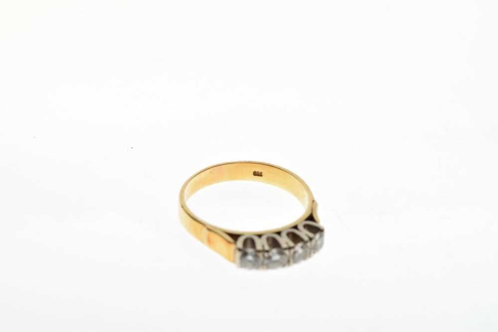 Yellow metal, four-stone ring, - Image 5 of 5