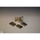 Four silver cigarette cases, 300g approx gross