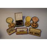 Collection of assorted cased buttons, studs etc,