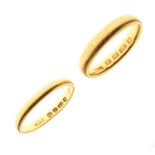 Two 22ct gold wedding bands