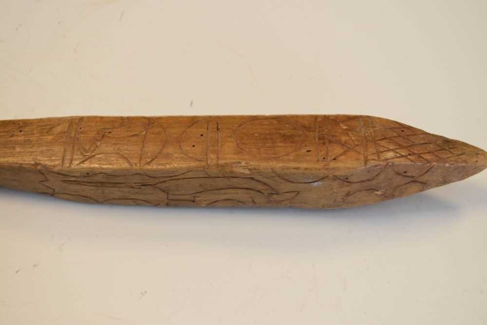 Wooden club, round handle to square pointed top, - Image 4 of 8