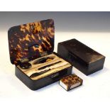 Tortoiseshell cased vanity set,