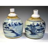 Pair of Chinese provincial porcelain ginger jars, converted to lamps