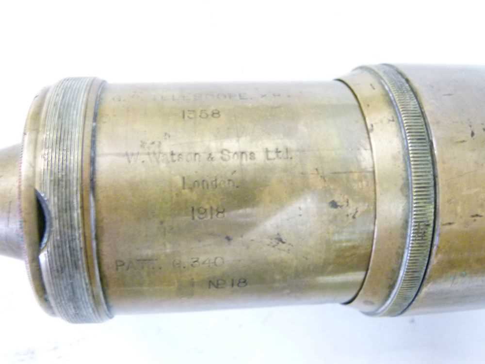 First World War W.Watson & Sons Ltd brass telescope - Image 2 of 6