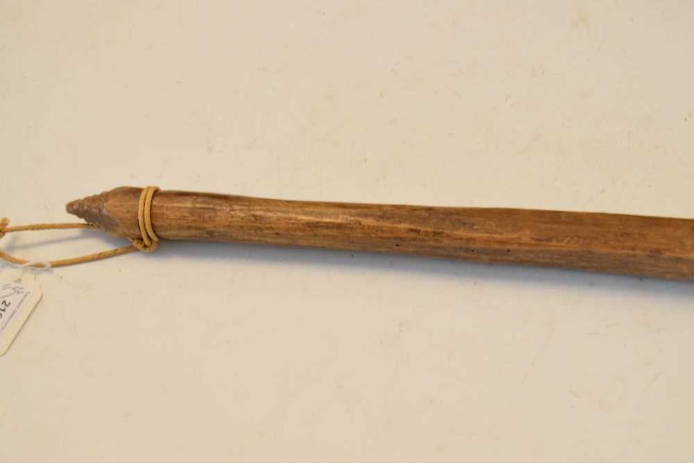 Wooden club, round handle to square pointed top, - Image 6 of 8