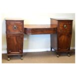 Regency mahogany twin pedestal sideboard