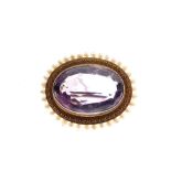 Victorian amethyst and pearl brooch