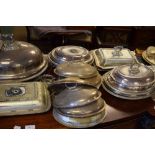 Large quantity of plated wares - serving dishes etc