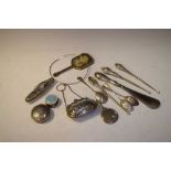 Quantity of silver and white metal dressing items etc