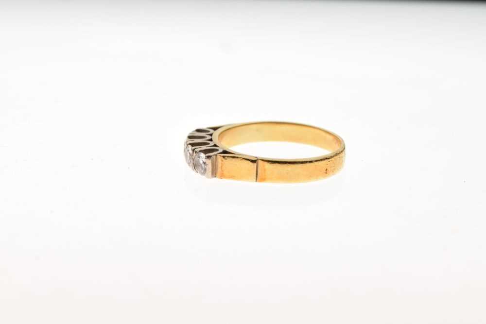Yellow metal, four-stone ring, - Image 2 of 5