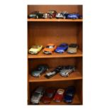 Group of approximately eighteen scale model cars