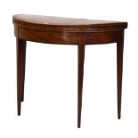 George III mahogany demi-lune card table