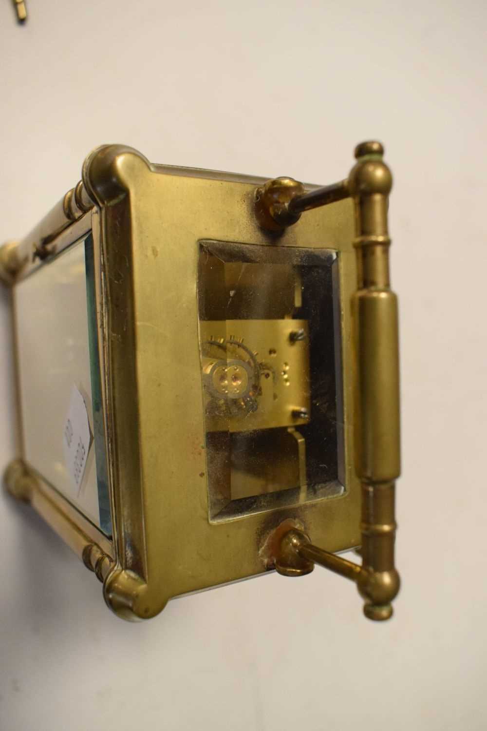 Brass carriage clock with white enamel dial - Image 5 of 6