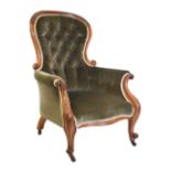 Victorian deep-button easy chair