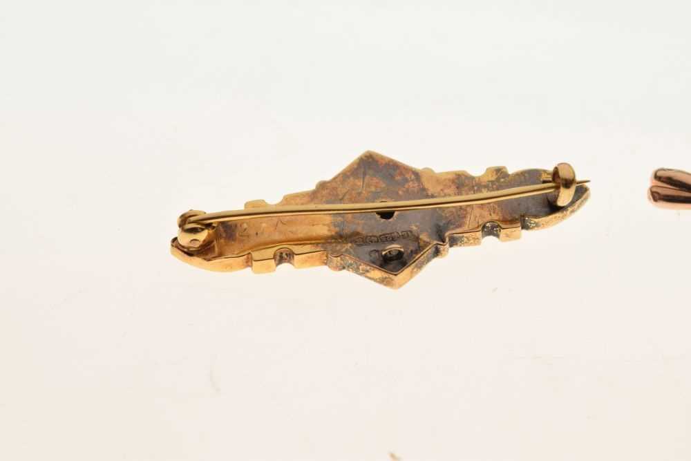 Late Victorian 15ct gold diamond set brooch - Image 4 of 6