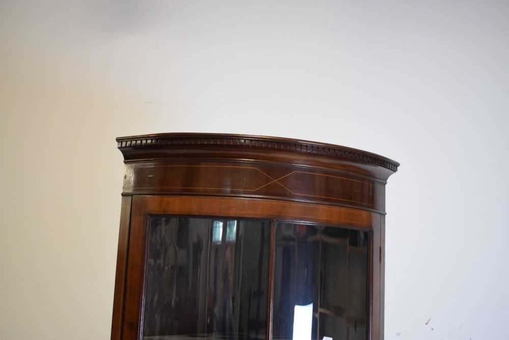 Inlaid mahogany bowfront corner cupboard - Image 3 of 3