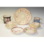 Collection of puce lustre tea wares