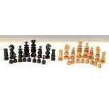 Quantity of turned boxwood chess pieces