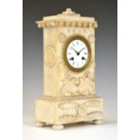 19th Century French alabaster mantel clock, Hodgkins & Co, Paris, No. 7138