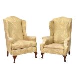 Two 18th Century style wing armchairs