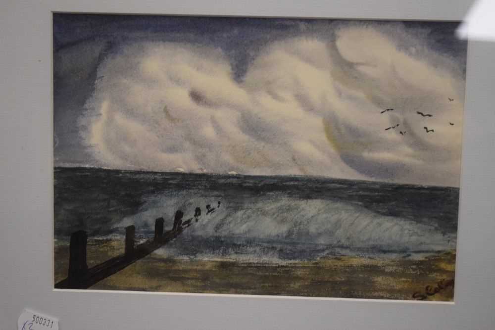 Watercolours - two landscapes with birds - Image 2 of 8