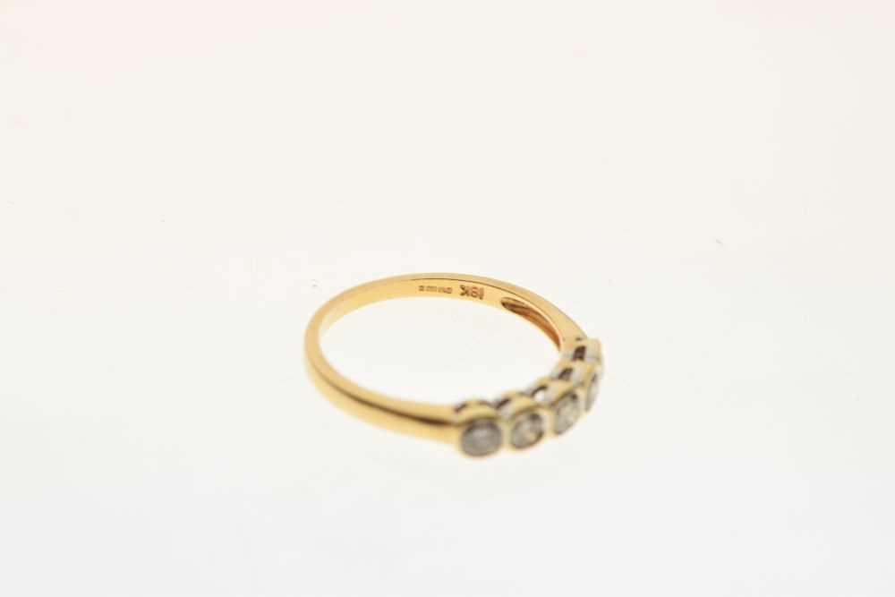 18ct gold five-stone diamond ring, - Image 4 of 4