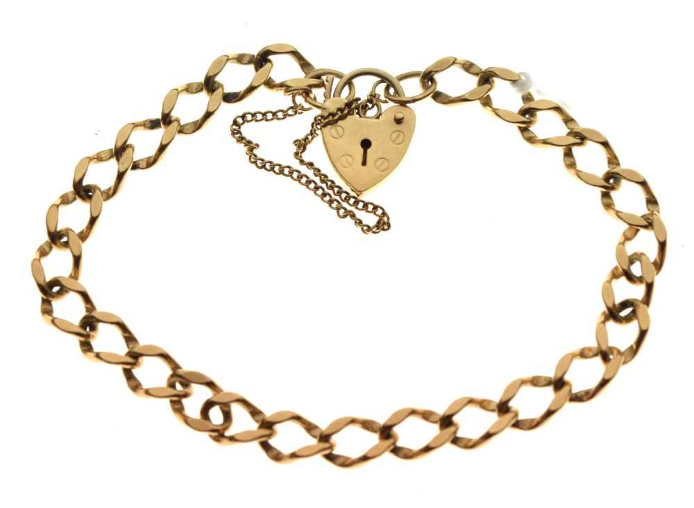 9ct gold curb-link charm bracelet,