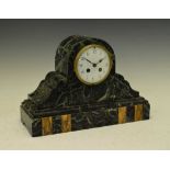 Early 20th Century French verde antico marble mantel clock