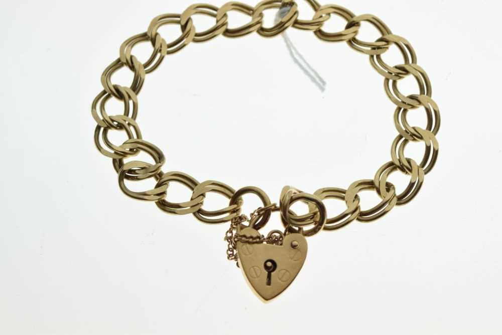 Double curb-link charm bracelet, - Image 2 of 3