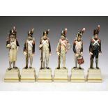 Six Italian ceramic Napoleonic military figures by Cacciapuoti