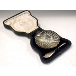 Edward VII silver butter dish and knife, Sheffield 1908,