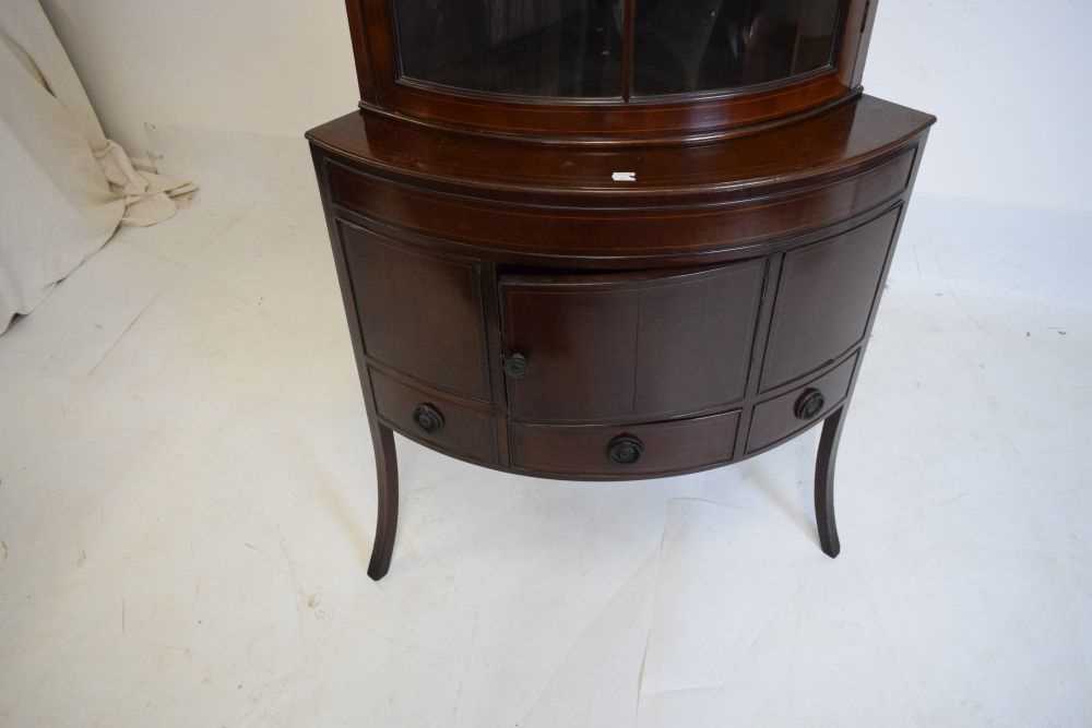 Inlaid mahogany bowfront corner cupboard - Image 2 of 3