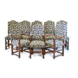 Set of eight oak-framed boardroom chairs
