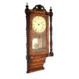 Late 19th Century American inlaid wall clock