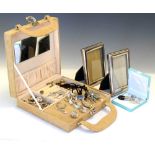 Suede case containing assorted costume jewellery