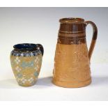 Doulton Lambeth stoneware jug together with a Royal Doulton jug (2)