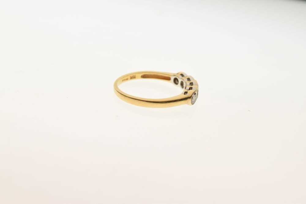 18ct gold five-stone diamond ring, - Image 3 of 4