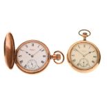 Two American gold-plated pocket watches