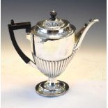 George V silver coffee pot, sponsors mark of Mappin & Webb, Sheffield 1915