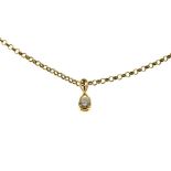 18ct gold, diamond single stone pendant