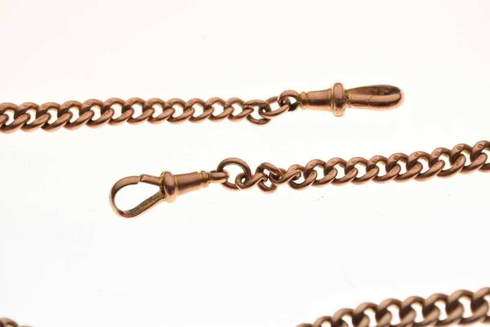 9ct rose gold Albert with graduated curb-link chain - Image 3 of 3