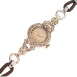 Lady's platinum and diamond wristwatch