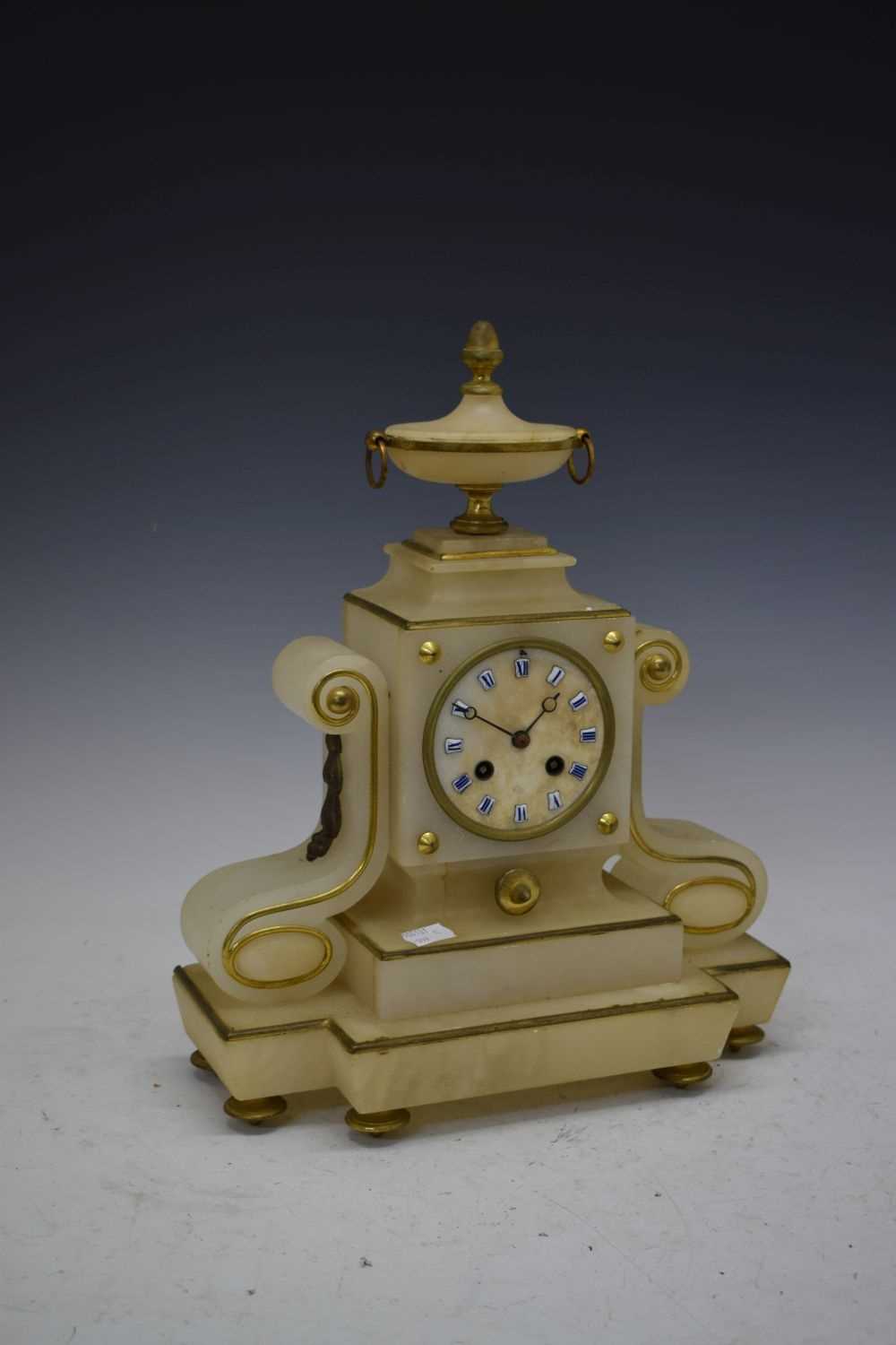 Alabaster mantel clock