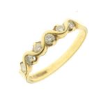 18ct gold six-stone diamond ring, 0.25cts total
