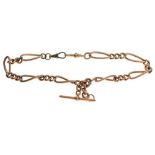 9ct rose gold Albert with fancy-link chain