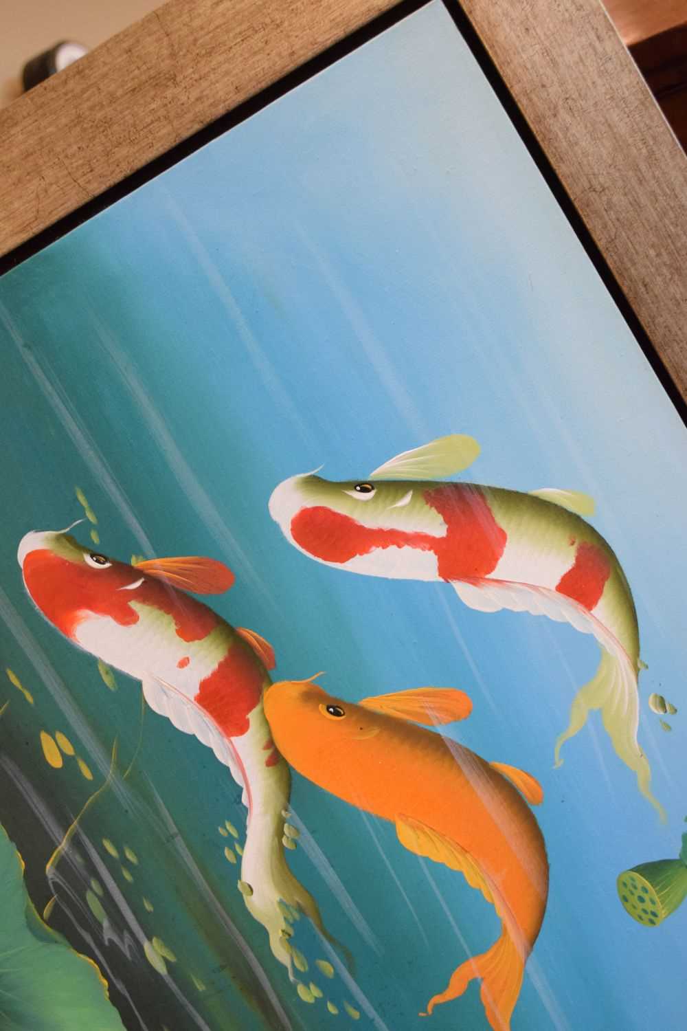 Painting of Koi Carp - Image 2 of 8