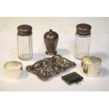 Quantity of silver items to include Victorian pepperette